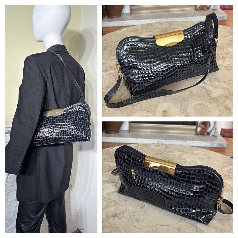 Vintage Due Fratelli Crocodile Leather Shoulder Bag Made in Canada